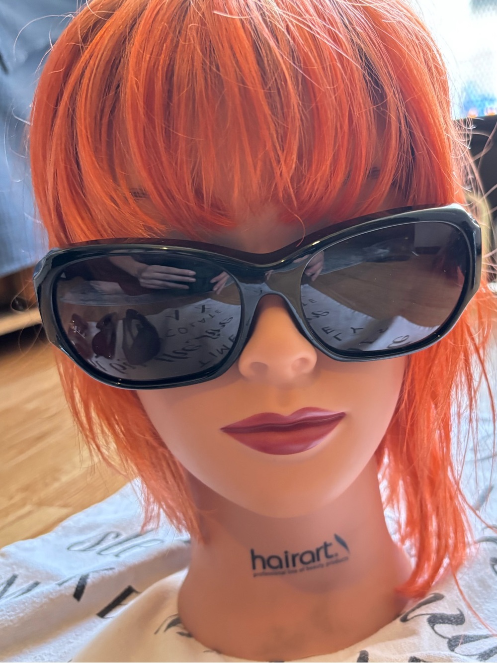 Foster Grant polarized Black Oversized Wrap Sunglasses